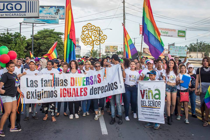 Citizens marching in a parade.